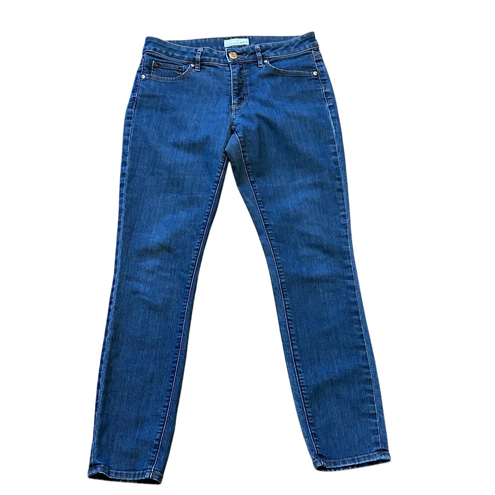 LOFT Curvy Skinny Jeans Women's Size‎ 27x4 Blue Denim Made in Indonesia